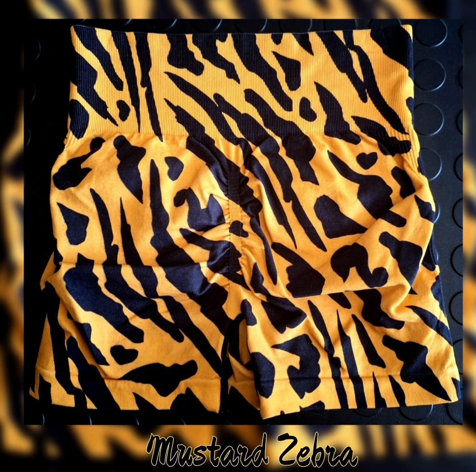 Mustard Zebra Short Tight