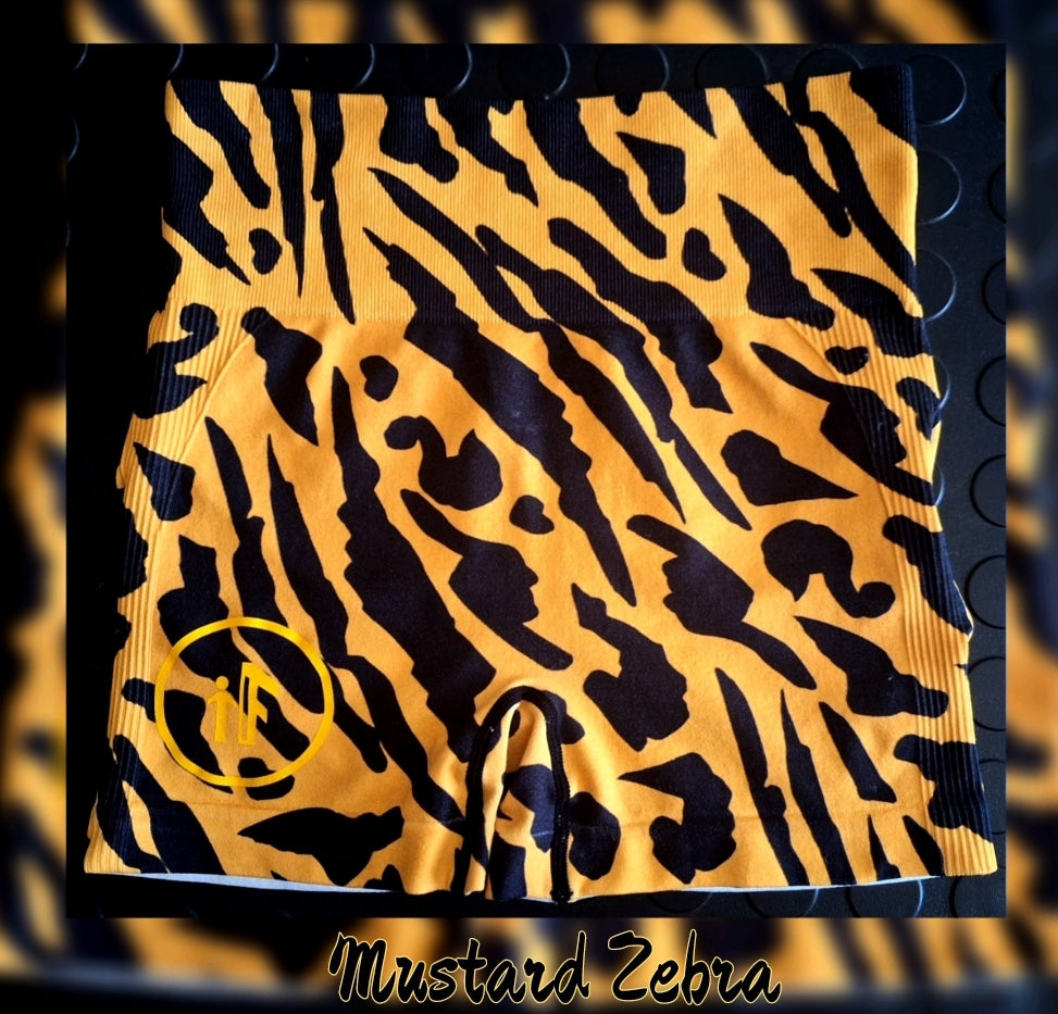 Mustard Zebra Short Tight