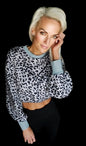 Charcoal Whisker Cropped Sweatshirt