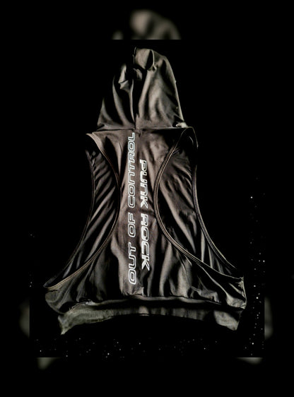Black punk Hooded Tanks