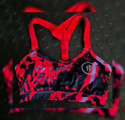 Scarlet Splatter Sport Bra