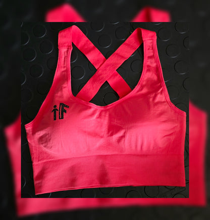 Coral Crossline Sports Bra