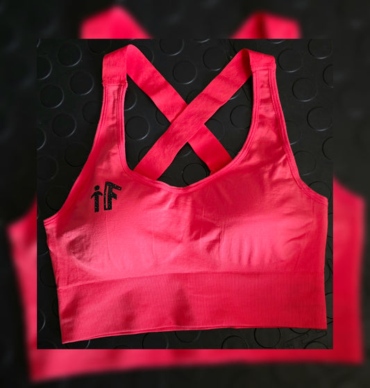 Coral Crossline Sports Bra
