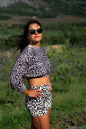 Charcoal Whisker Cropped Sweatshirt