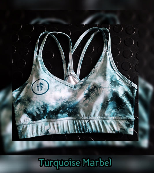 Turquoise Marbel Sports Bra