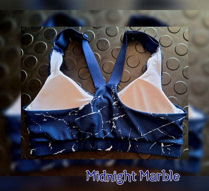 Midnight Marble Sports Bra