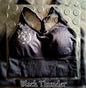 Black Thunder (Hook-and-eye closure) Sports Bra