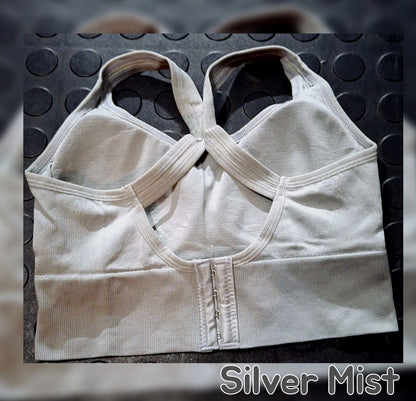 Silver Mist (Hook-and-eye closure) Sports Bra