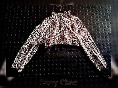 Ivory Claw Cropped Long Sleeve Sweatshirt