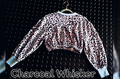 Charcoal Whisker Cropped Sweatshirt