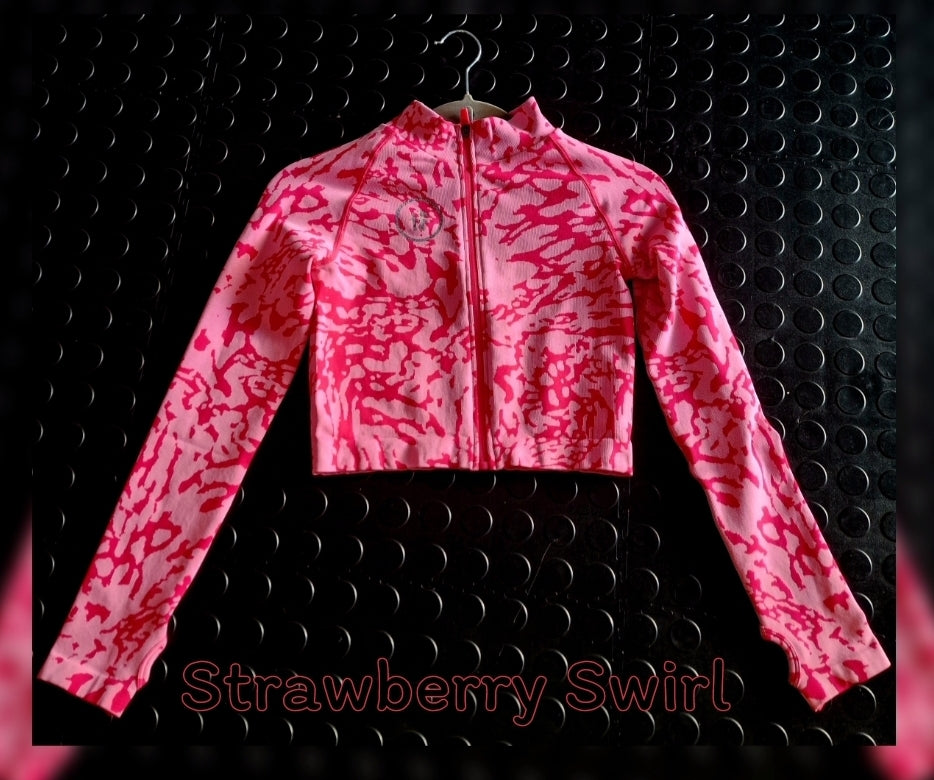 Strawberry Swirl Cropped Thumbhole