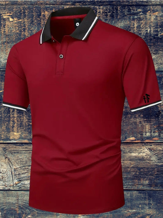 Crimson Ace Golf Shirt